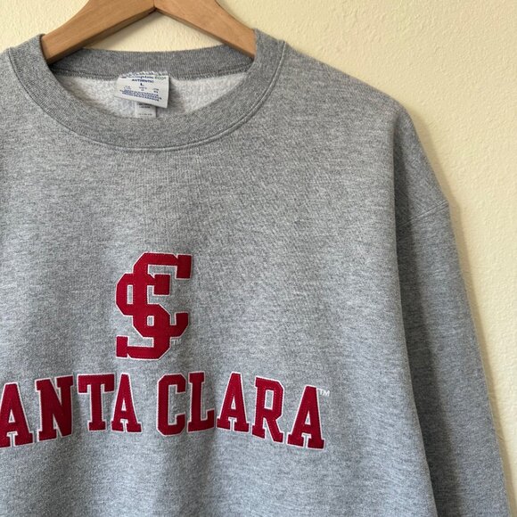 Vintage Champion Eco Authentic Santa Clara Grey Crewneck Sweatshirt L - Picture 2 of 7